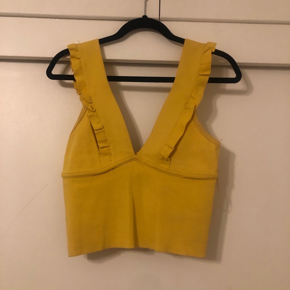 Yellow Ruffled Zara Tank